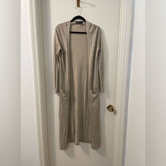 Theory Torina Long Merino Wool LinenBlend Lightweight Cardigan Duster Sz Medium - Picture 1 of 7